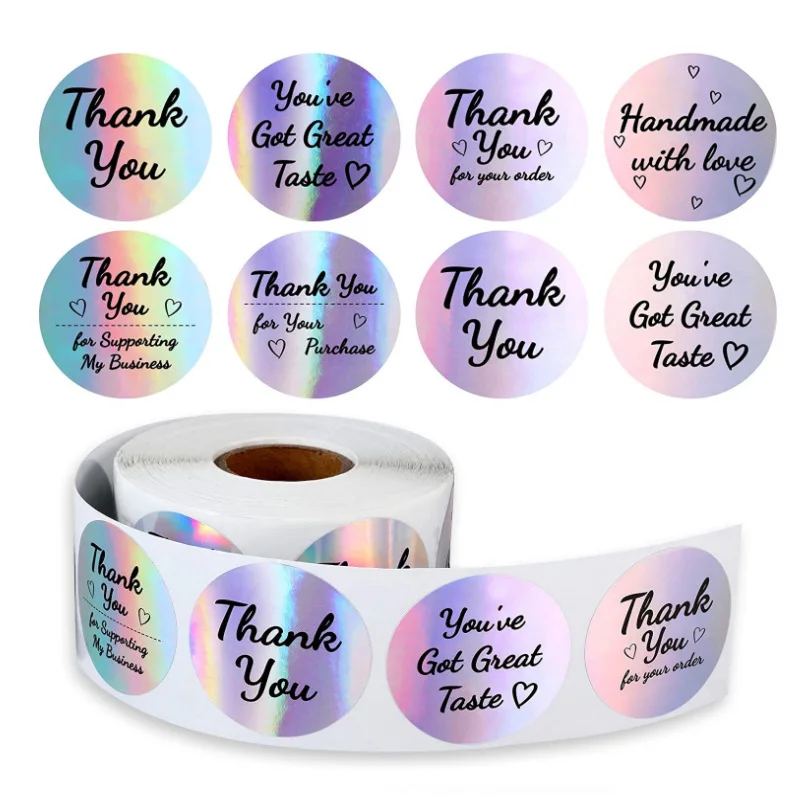 Wholesale Thank You Stickers For Business Print Sticker Custom Logo Company Good Sticker
