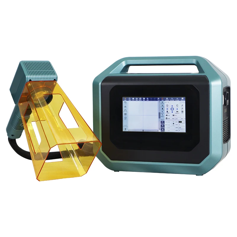 High Speed 70x70mm handheld fiber Engrver steel metal jewelry plastic leather laser marking machine With Battery Without Battery