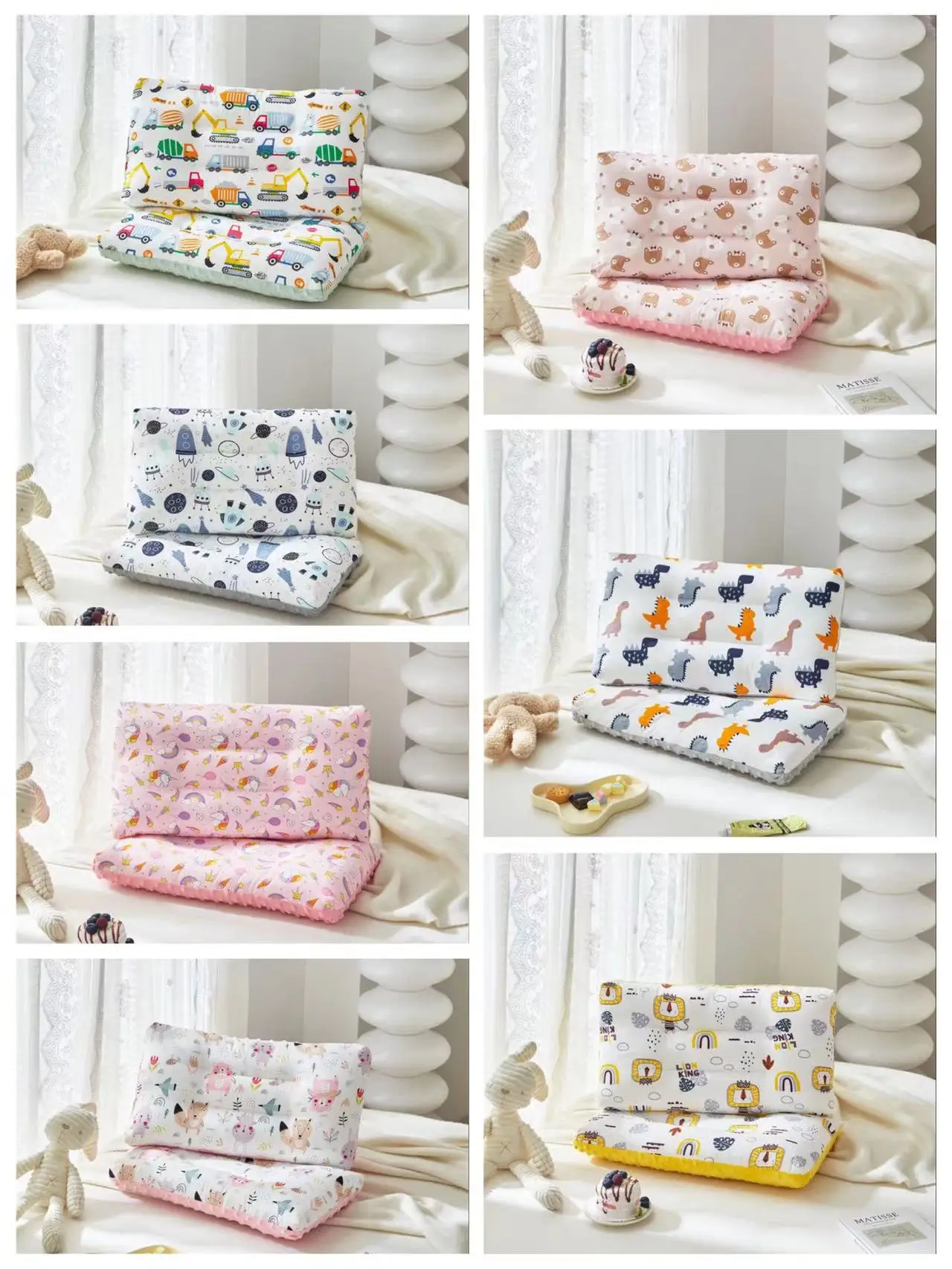 2-6 Years Old Custom Pattern Pillow for Children Kids Sleep Europe 60 Knitted Baby Pillows Bed Sleeping Accept Customized Logo