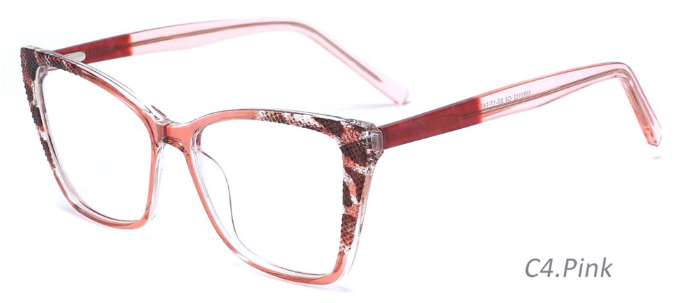 Modern spectacle frames women cat eye shape acetate temple TR90 eyeglasses