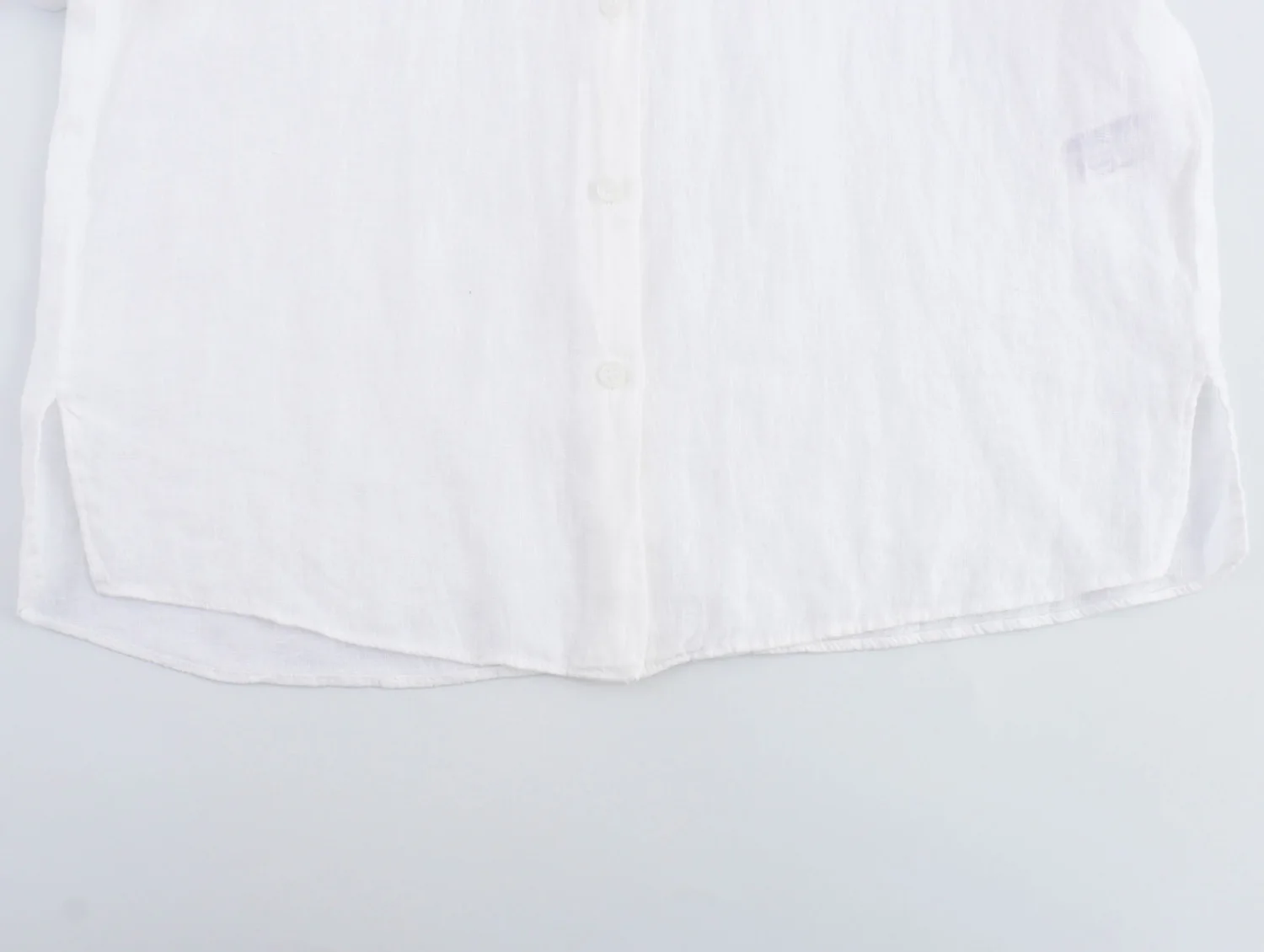 Long sleeve white color turn down collar buttons up casual fashion tops blouses for women