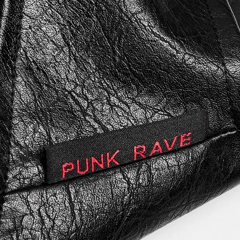 PUNK RAVE OPY-695MJF Women Handsome Sweet Cool Leather Vest Jacket Women Outer Wear Sleeveless Waistcoat Vest