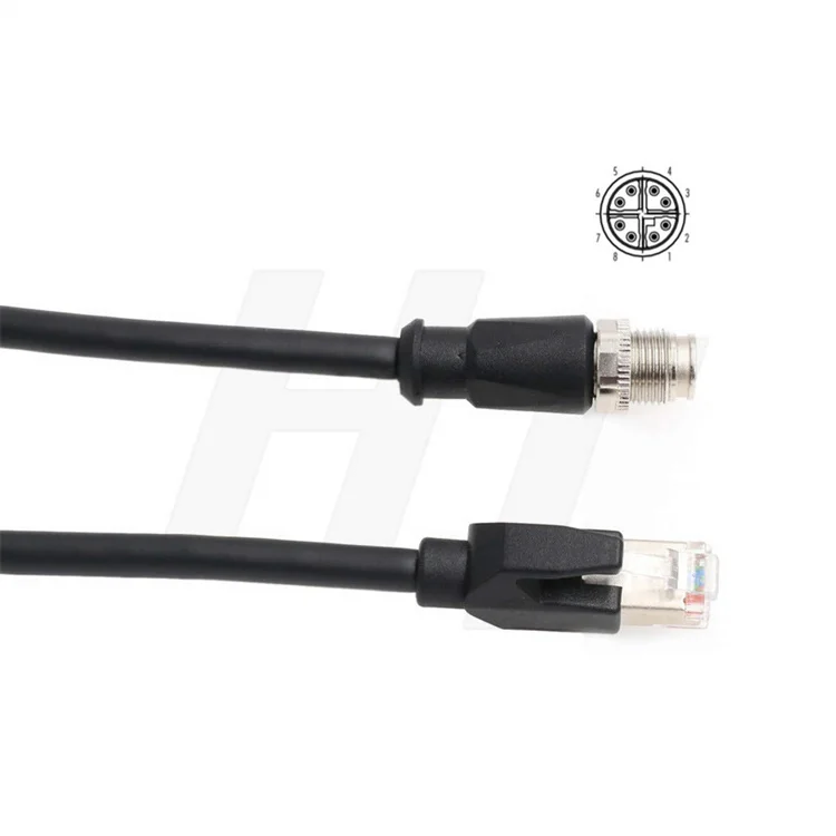 M12 X Code RJ45 Ethernet Cable M12 8Pin X Code Male to RJ45 Ethernet lan cable for Industrial Camera