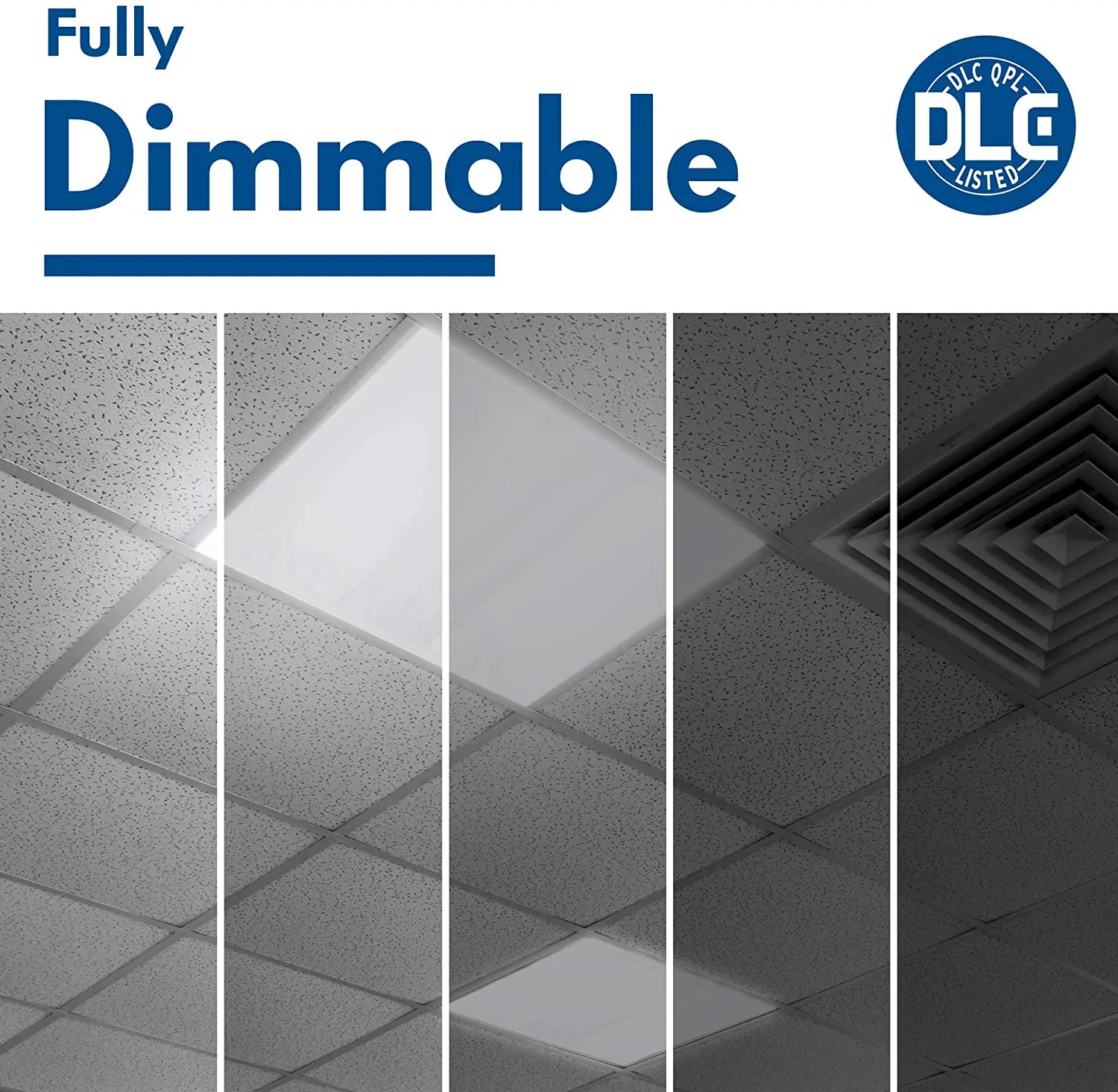 US Inventory DLC Listed 2X2 2X4 Hanging Ceiling Recessed Troffer Dimmable Panel Led Light 5 Years