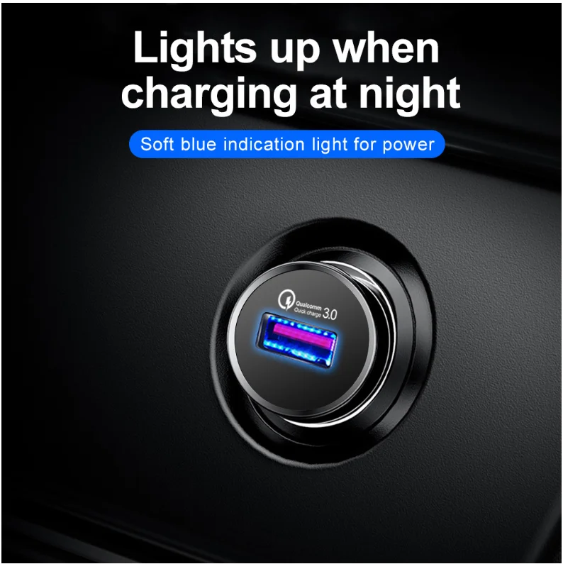 Five-fold protection car charger quick charge 3.0 usb wall charger portable mobile phone charger