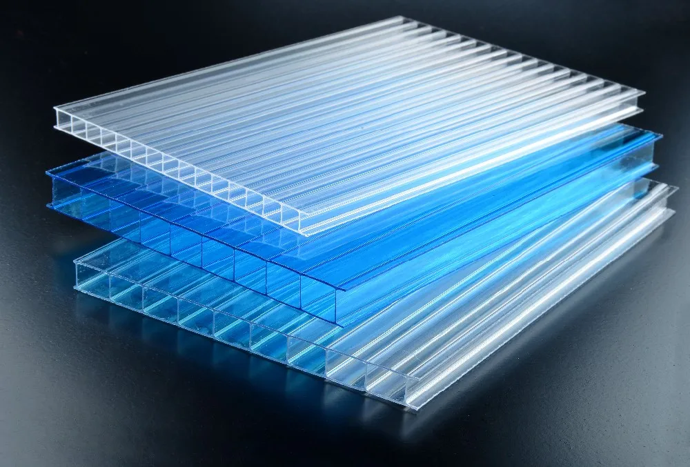 twin wall polycarbonate PC frosted  panels for wall and roofing