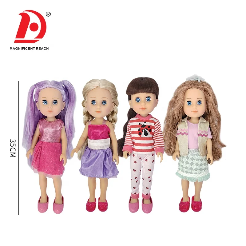 HUADA 2023 Shantou 35CM Princess Dress Full Vinyl Body Fashion Girl Doll Set With Clothes And Accessoires