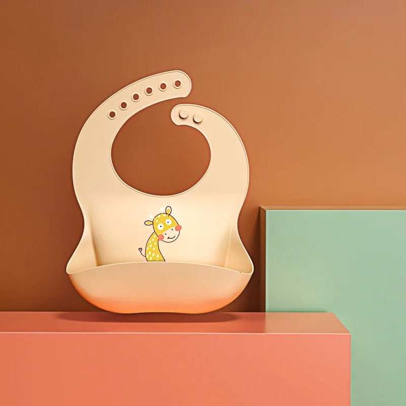 Bpa-free adjustable silicone bib waterproof saliva bib new baby and children silicone bib