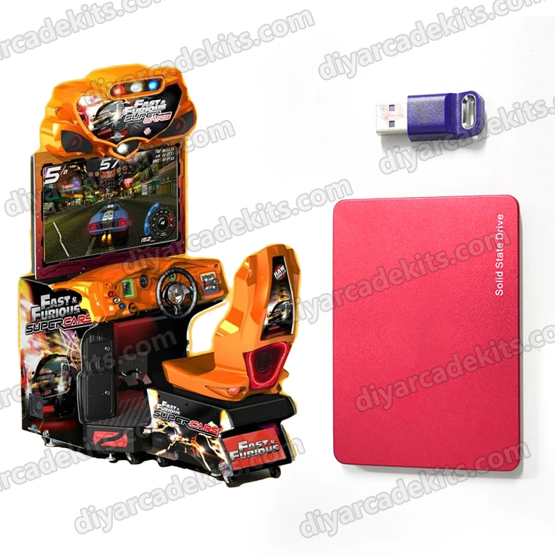 Coin Operated Games Machine Fast Furious Arcade Simulator Driving Car Racing Game Machine Hard Drive USB Dongle