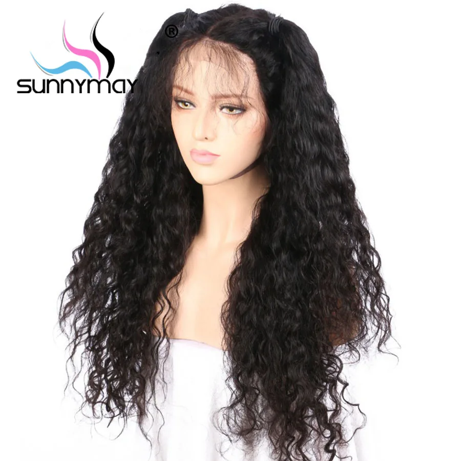 Sunnymay Pre Plucked Full Lace Human Hair Wigs 130% Glueless Curly Wigs Brazilian Remy Hair Full Lace Wigs Bleached Knots