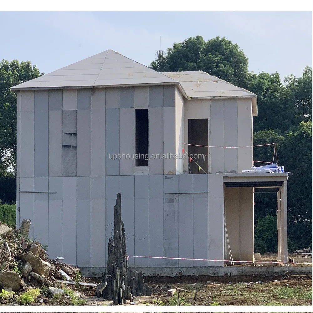 2024 Luxury Modern prefab cement panel +foam house light steel econel panel house