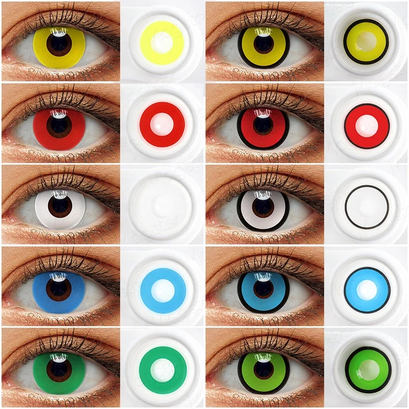 White Black Lens Wholesale Color Contact Lenses For Eye Cosmetics Cosplay Colored Contacts Lens Ghost Zombie