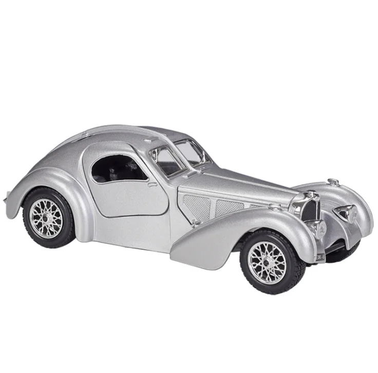 1:24 Bugatti 1936Atlantic vintage car simulation alloy car finished model with base diecast toy vehicles