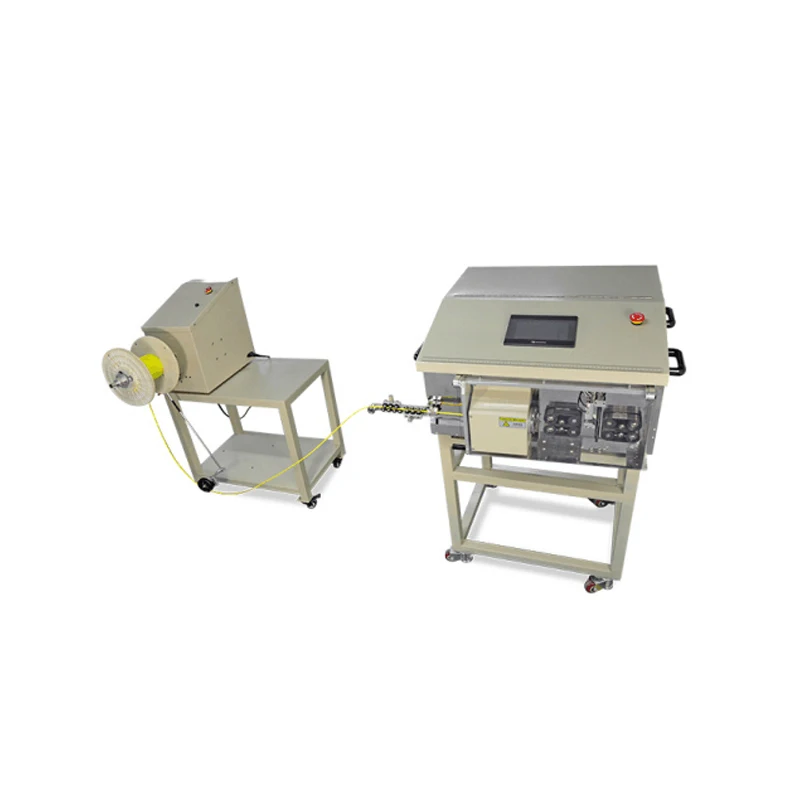 EW-06H Fully automatic thin coax cable stripping machine RF Flexible coaxial wire cut peeling machine with wire spool feeder