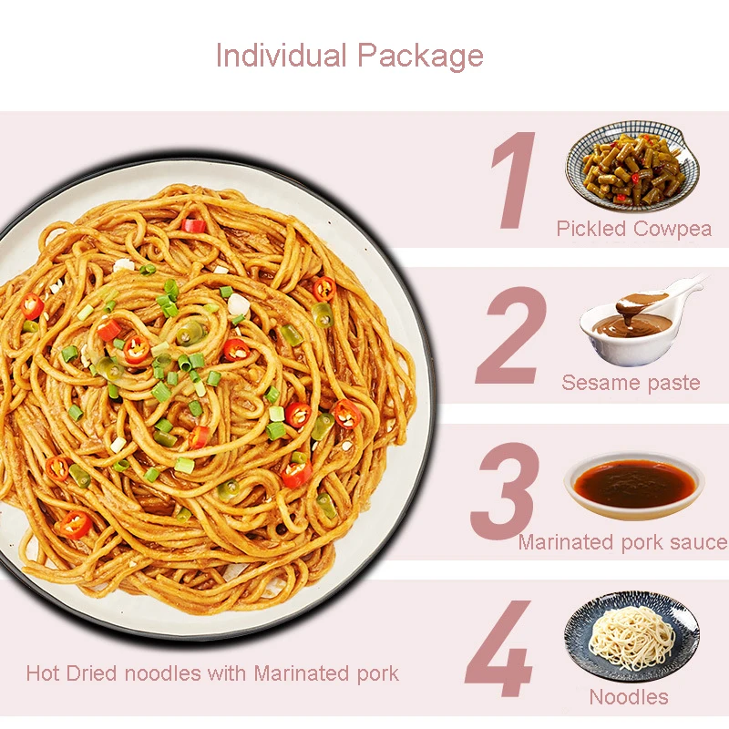 Горячая сухая лапша Cailinji, традиционная китайская Классическая нежареная лапша, сушеная лапша ручной работы, пакеты соуса