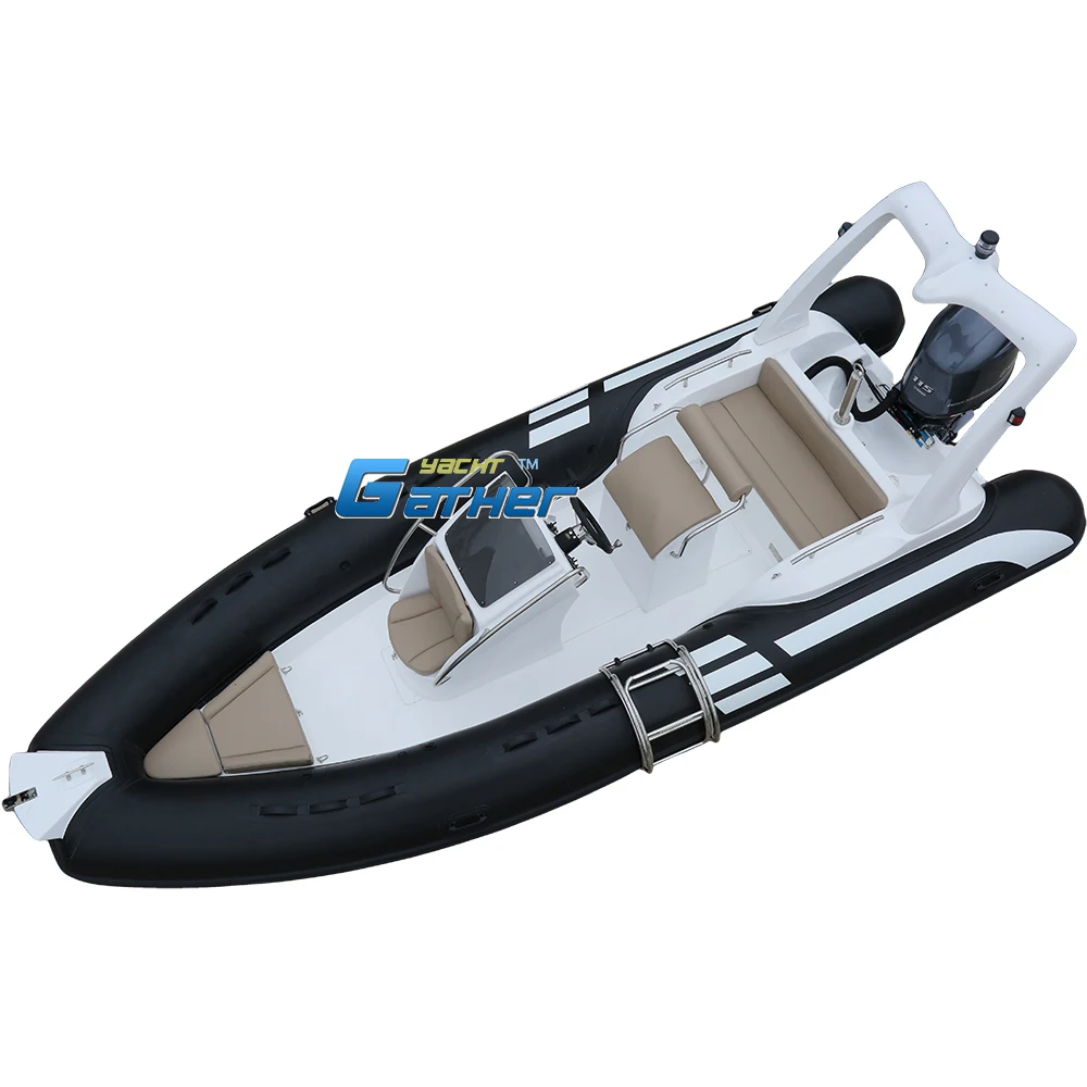 Gather yacht RIB580B 5.8M 19ft Factory Direct Sale 8 people Center Console Fiber hypalon Boat for Sale RIB580B
