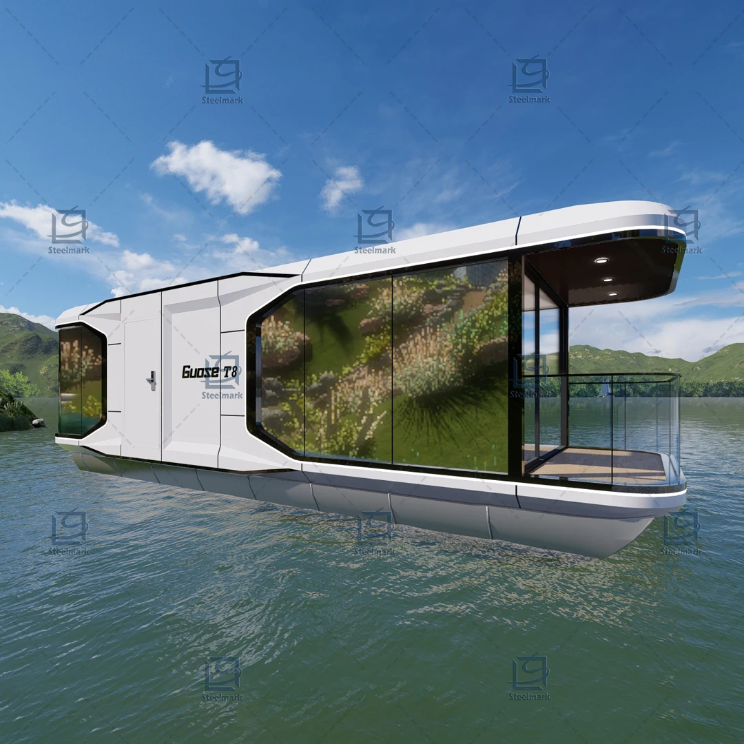 Boat House floating catamaran Luxury speed sports water skiing aluminum pontoon house boat