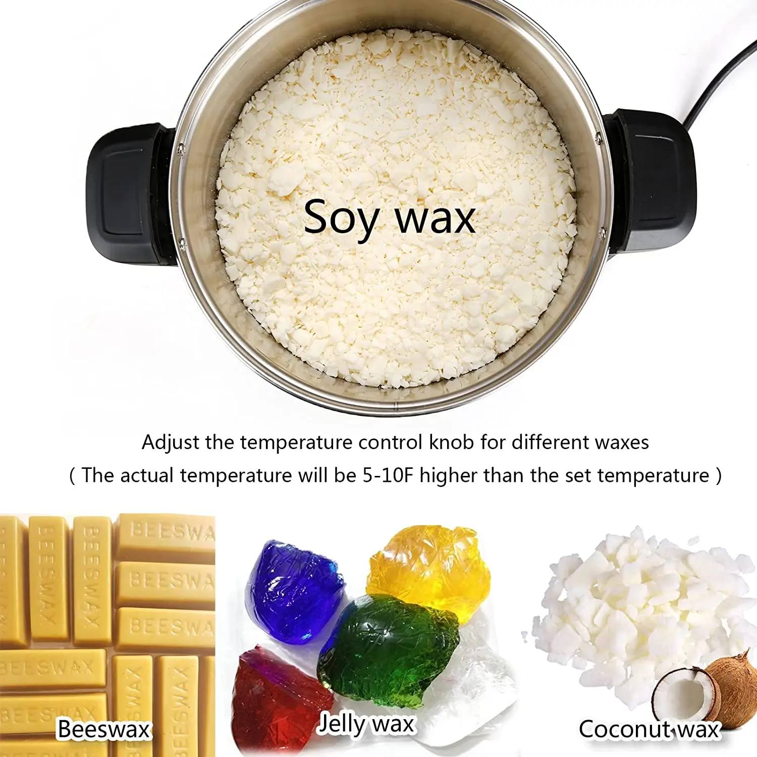 Двухслойный нагреватель соевого воска из нержавеющей стали, 8 л