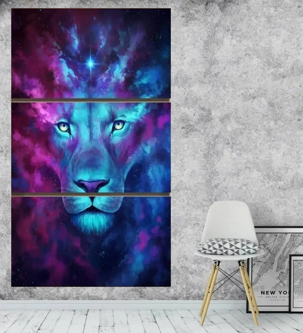 3 шт. Hd Картина Мечта абстрактный цвет Лев плакаты художественное украшение Настенная Картина на холсте