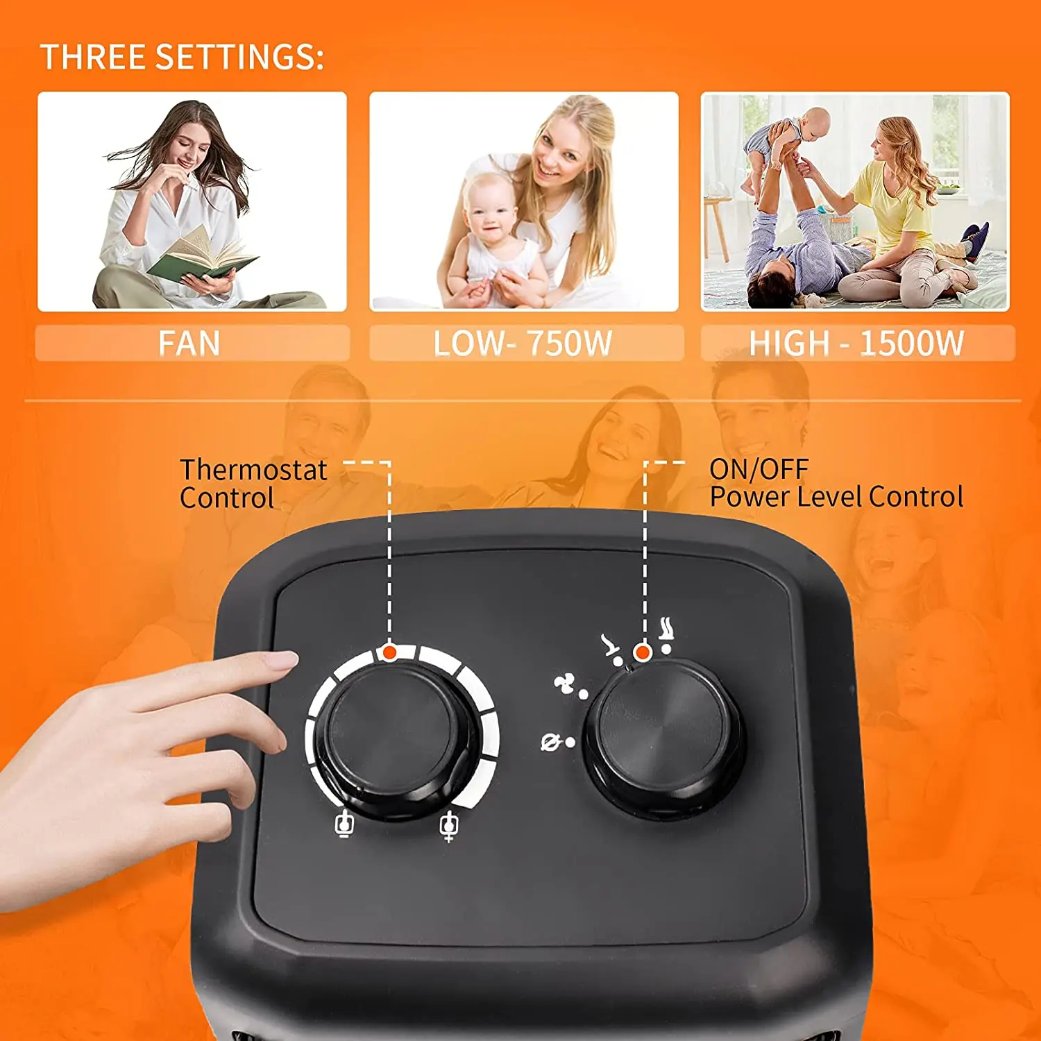 UK Exclusive Room Plug In Electric House Cooling Fan and Heater Cheap Heaters