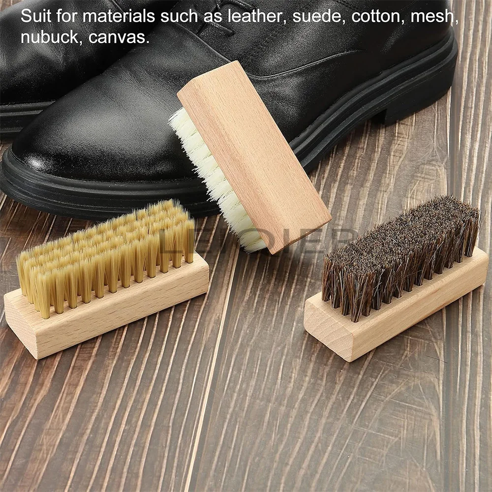 Custom Logo Hard Bristle Brush Premium Sneaker Brushes in Three Different Firmness Levels for Top-to-Bottom Clean