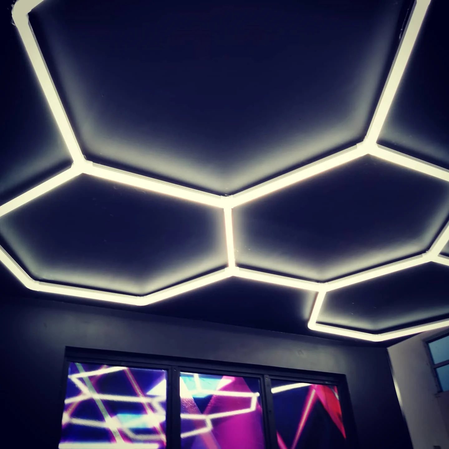 Led Hexagon Lights Hex Lights For Garage Ceiling Car Detailing Workshop Barber Shop Ceiling Light