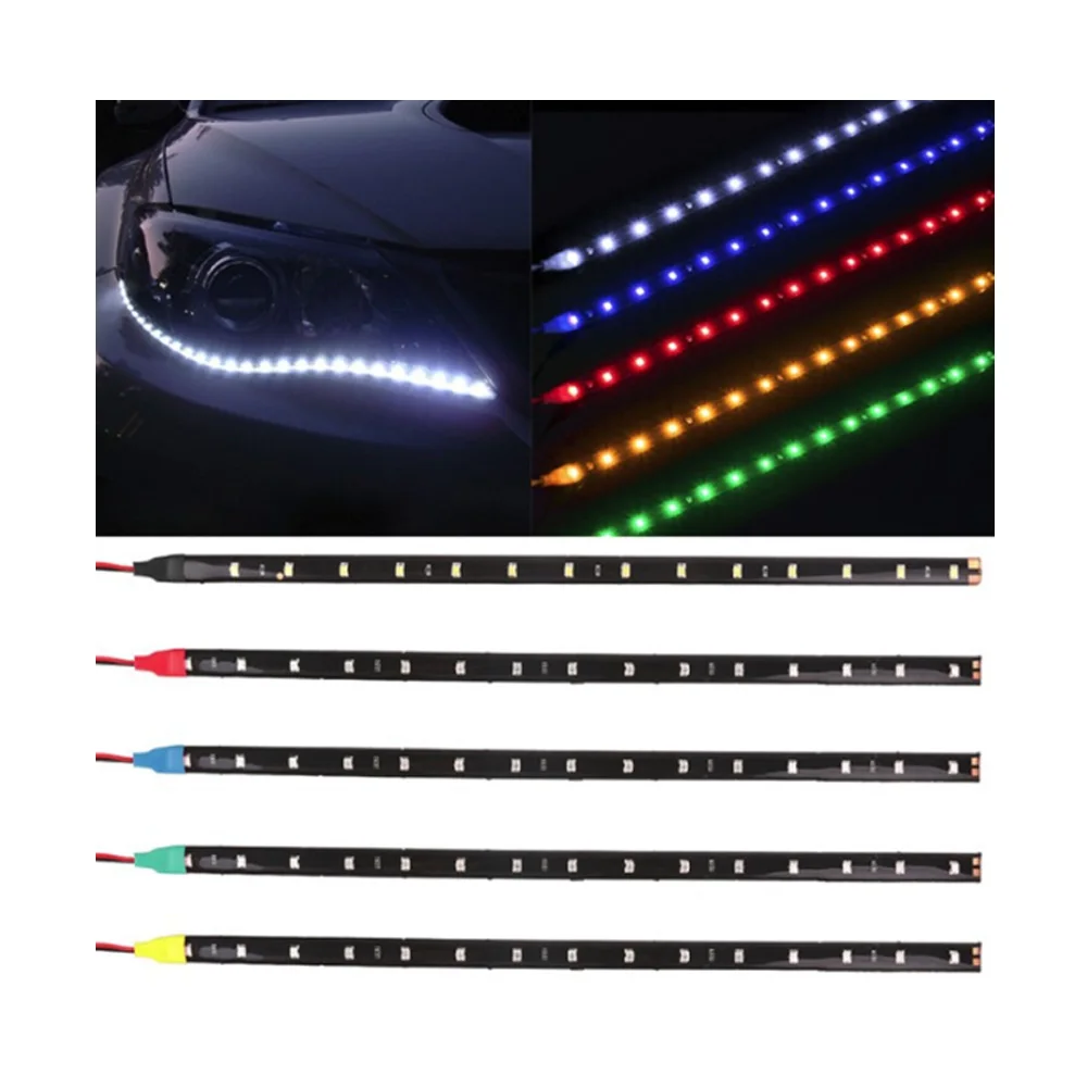 
Silicon Decorative Flexible Led Light Strip Light 12V 30Cm White Amber Red Blue Led Drl 