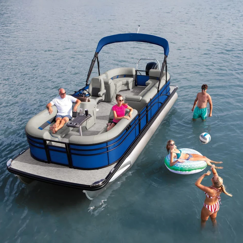 Catamaran Style Party Pontoon Boat with BBQ for Lake River
