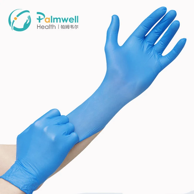 Blue defender safety nitrile examination gloves nitrile gloves disposable gloves blue