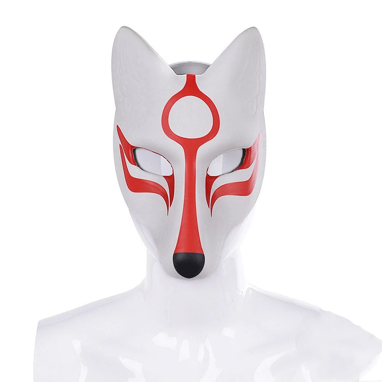 Cosplay Japanese Anime Fox Girl Image Masquerade Props Supplies Eva White Fox Pu Leather material Mask Party Mask