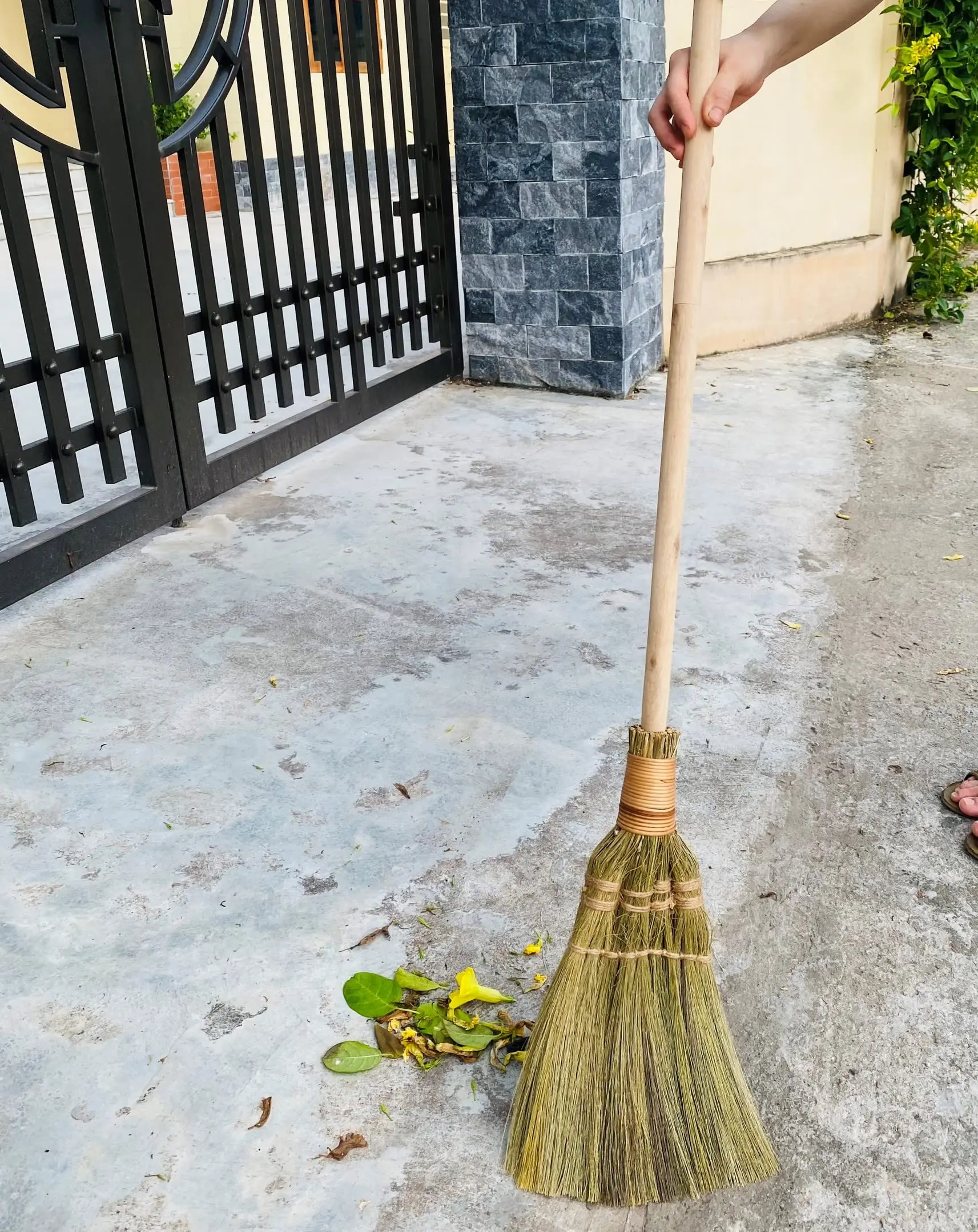 Straw Soft Broom for Cleaning with Long Handle Broom- Broom Decorative