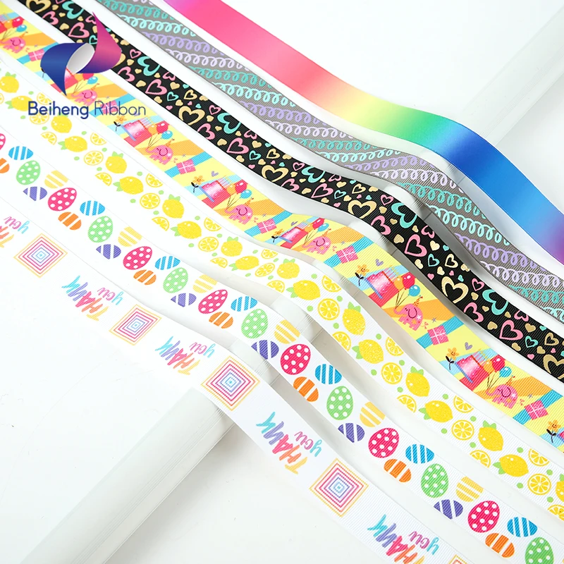 Top Quality Washable Custom Printed Wholesale Grosgrain Alphabet Printing Ribbons
