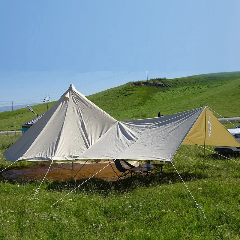 outdoor canvas luxury camping 4m bell tent