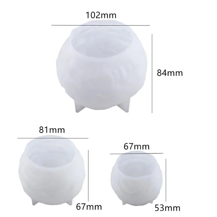 YS Custom Irregular Sphere Candle Holder Resin Mold DIY Round Ball Candle Holders Silicone Mould Home Decoration Plaster Tools