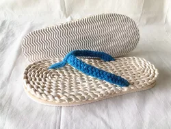 Summer Straw Slippers Cool Non-slip Spa Flip-flops Fashion Designer Soft Material Durable Big Size Spa Shoes Wholesale