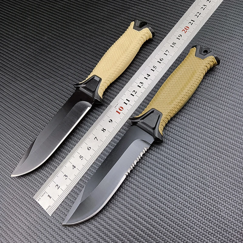 GB 1500 Outdoor Fixed Knife 12C27 Blade FRN Fiberglass Cover Handle Hunting Survival Knives Tactical Tools EDC