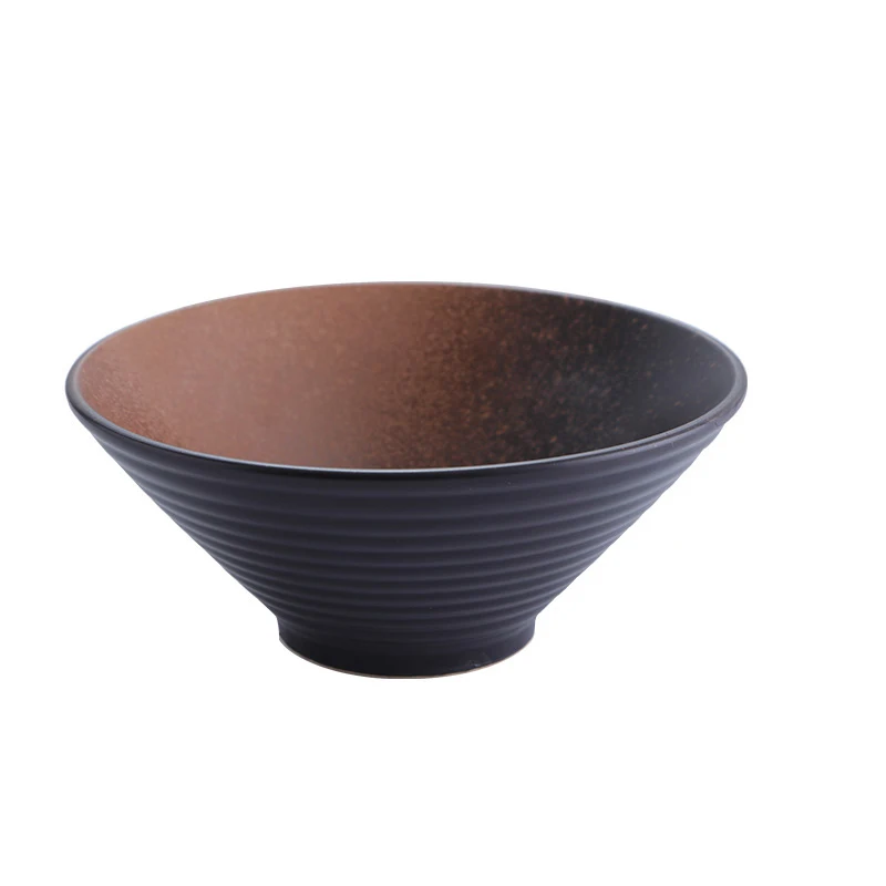 custom logo cheap black japanese style porcelain ceramic ramen noodle soup bowls set