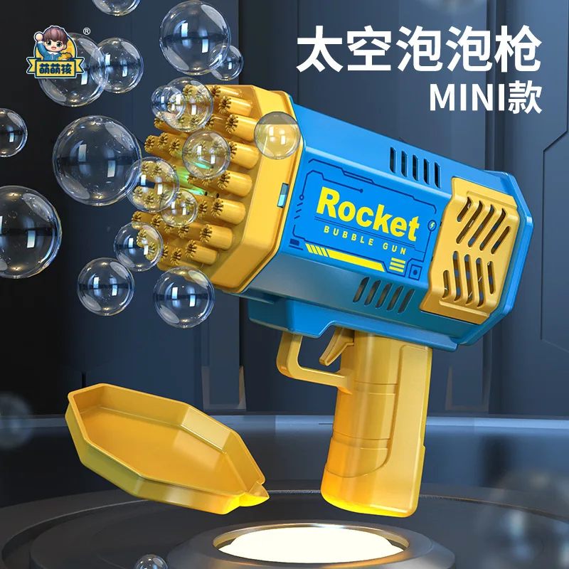 Hot Selling Bazooka Bubble Gun Toy 40 Hole Electric Automatic Bubble Machine With Light For Summer Outdoor Funny Children Toy