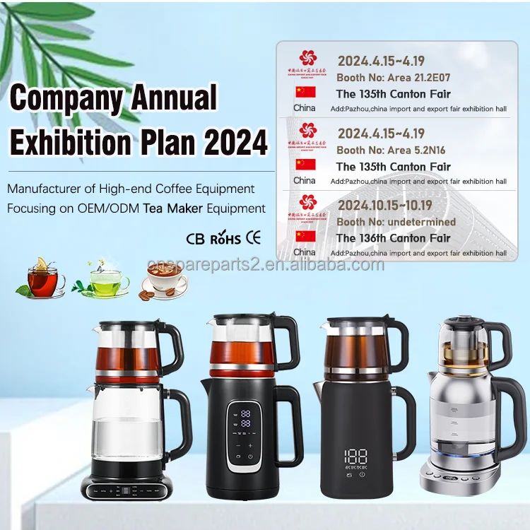 Top Selling 2.0l+1.0l Stainless Steel Teapot With Filter Electric Samovar Teapot  Hot Water Urn Double Tea Kettle