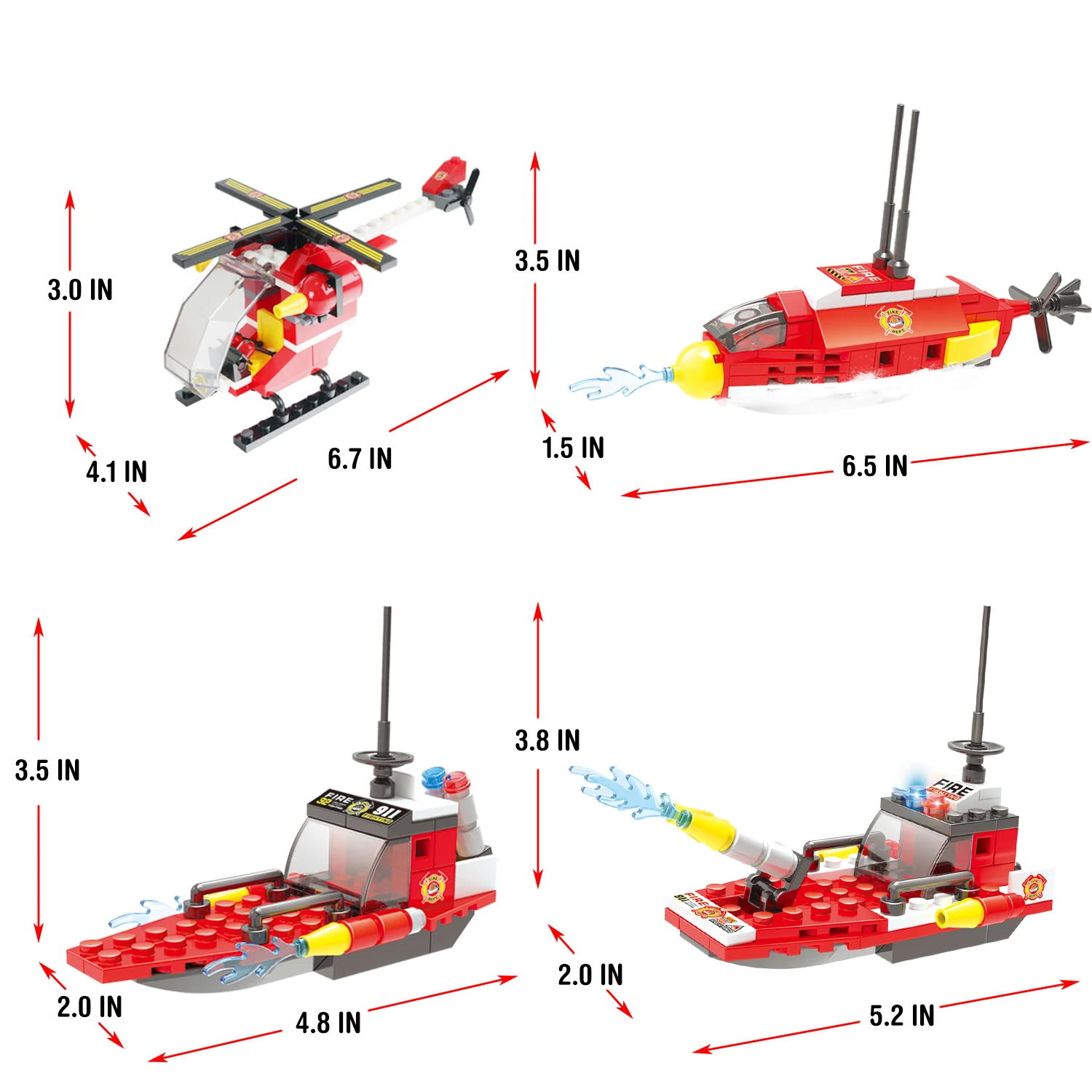 Exercise N Play City Fire Station Building Bricks Toy Creative Construction Play Set Kids Best Learning Roleplay Toy Gift