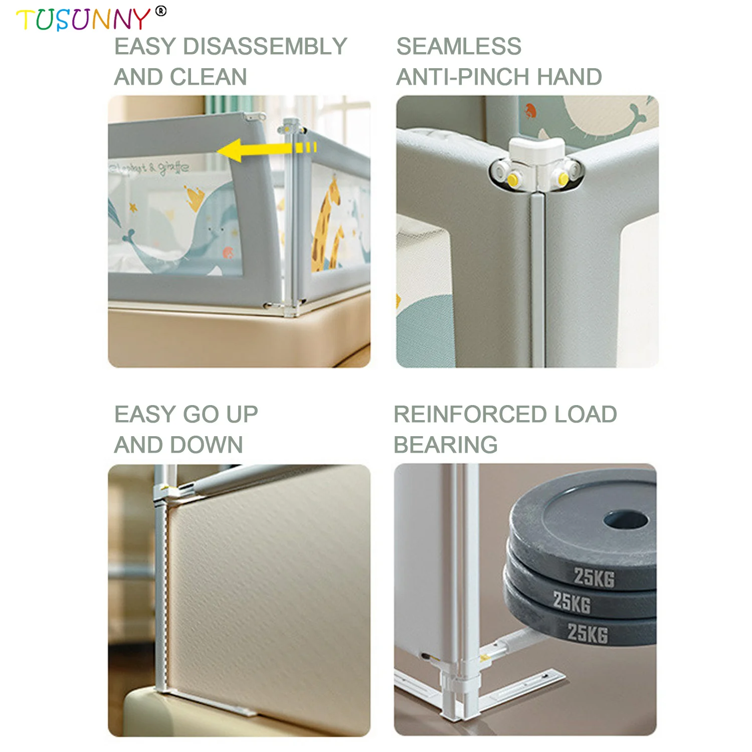 Bed Rail Cover Single Panel Baby Bed Rail Protection Guard Baby Bed Rail For Baby Safety