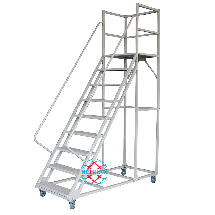 Variety Of Purposes Bookstore Mobile Cart 2m Platform Warehouse Climbing Ladder With Armrests (1600628920089)