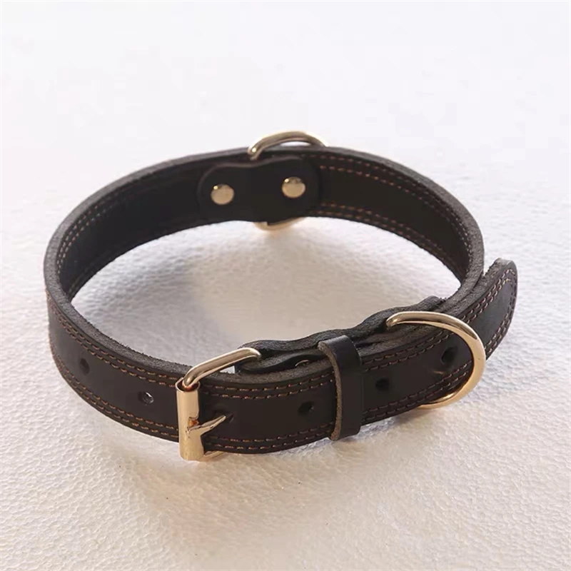 Leathers Dogs Collar for Small Medium Large Dog Adjustable Soft Breathable Leather Padded Puppy with Alloy Buckle Heavy Duty Wat