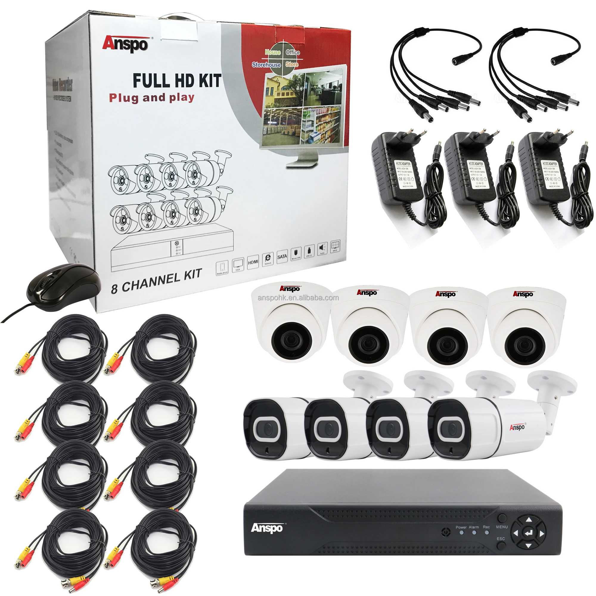 AHD CCTV Camera System Kit 5MP AHD Security Camera 8CH Audio DVR Kit Outdoor indoor Waterproof BNC Video Surveillance System Set