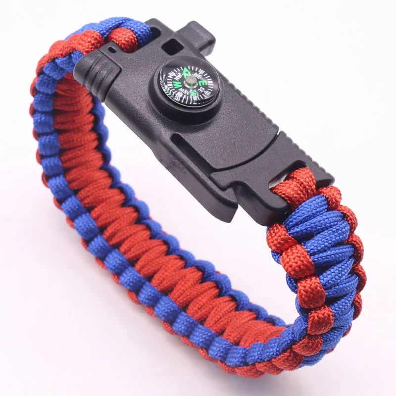 Wholesale survival paracord bracelet buckle with compass custom LOGO