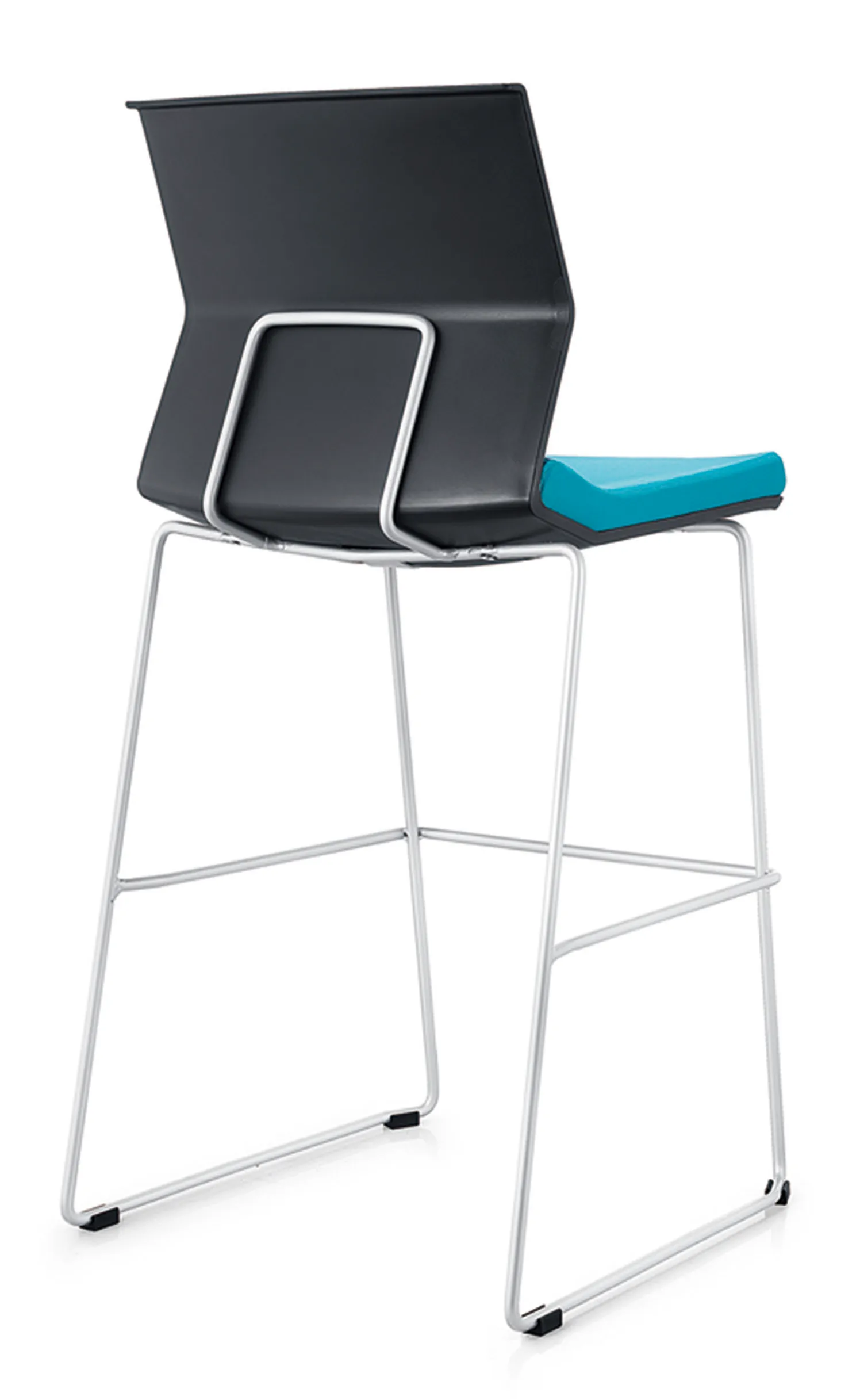 Contemporary colorful luxury design factory price promotion sled base high steel bar chair fabric seat covers metal bar stool