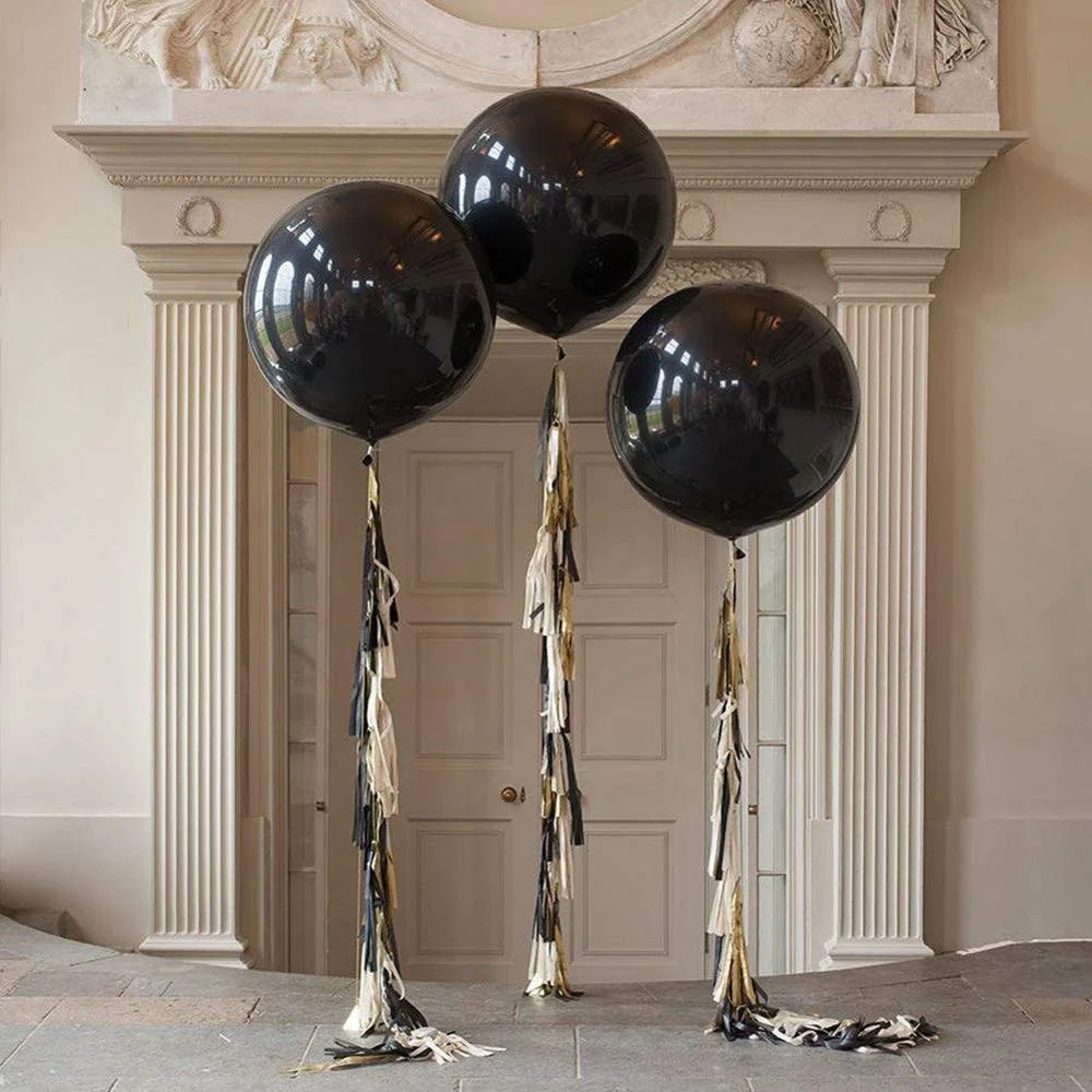 2022 New Arrivals Thick Round Black Balloon Giant Latex Balloons 36 inch for Gender Reveal Surprise Party Decorations