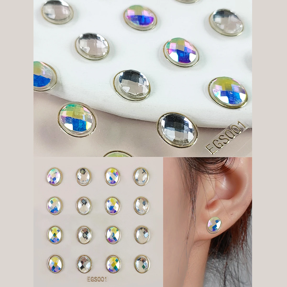OEM 2023 Butterfly Ear Studs Ear Gem Stickers Light Luxury Ear Jewel Design tattoo stickers beauty products