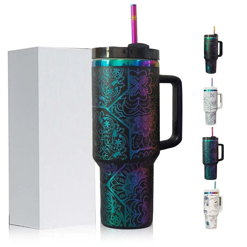 christmas gift Custom Ion laster cut taylors 304 stainless steel insulated thermal coffee cups 40oz leakproof coffee travel mugs