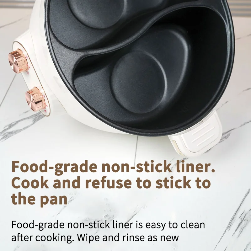 5L Two cooking zones with independent heat control Stylish Hot Pot Durable Hot Pot for Family High-Quality Hot Pot for Gathering